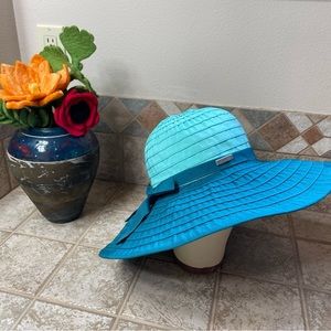 Large Brim Ribbon Hat NWOT